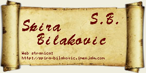 Spira Bilaković vizit kartica